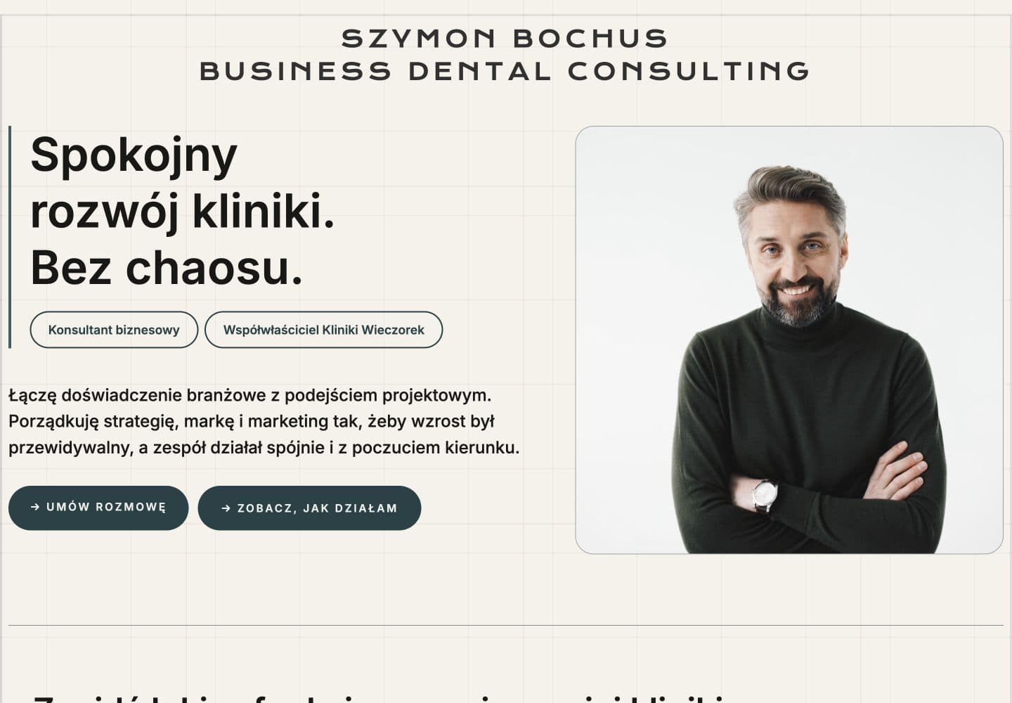 Strona internetowa Szymona Bochusa — realizacja NIENARAZ